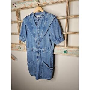 Vintage 80's Denim Jeanswear Dress with pockets Ladies size Large